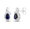 Thumbnail Image 0 of Blue Sapphire Earrings 1/6 ct tw Diamonds 10K White Gold