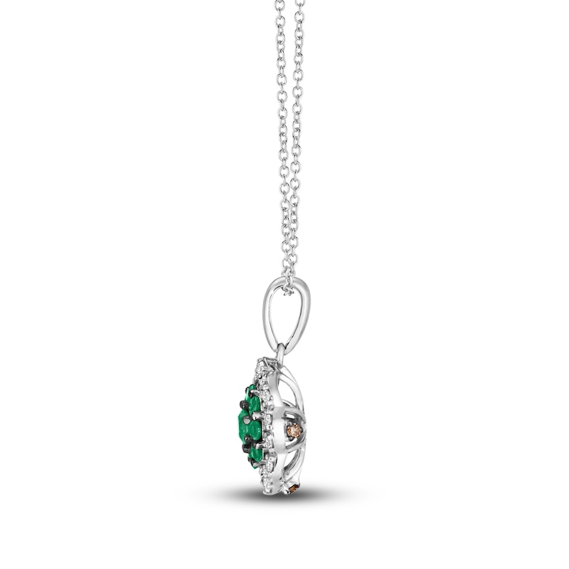 Main Image 2 of Le Vian Emerald & Diamond Necklace 1/8 ct tw Diamonds 14K Vanilla Gold 18&quot;