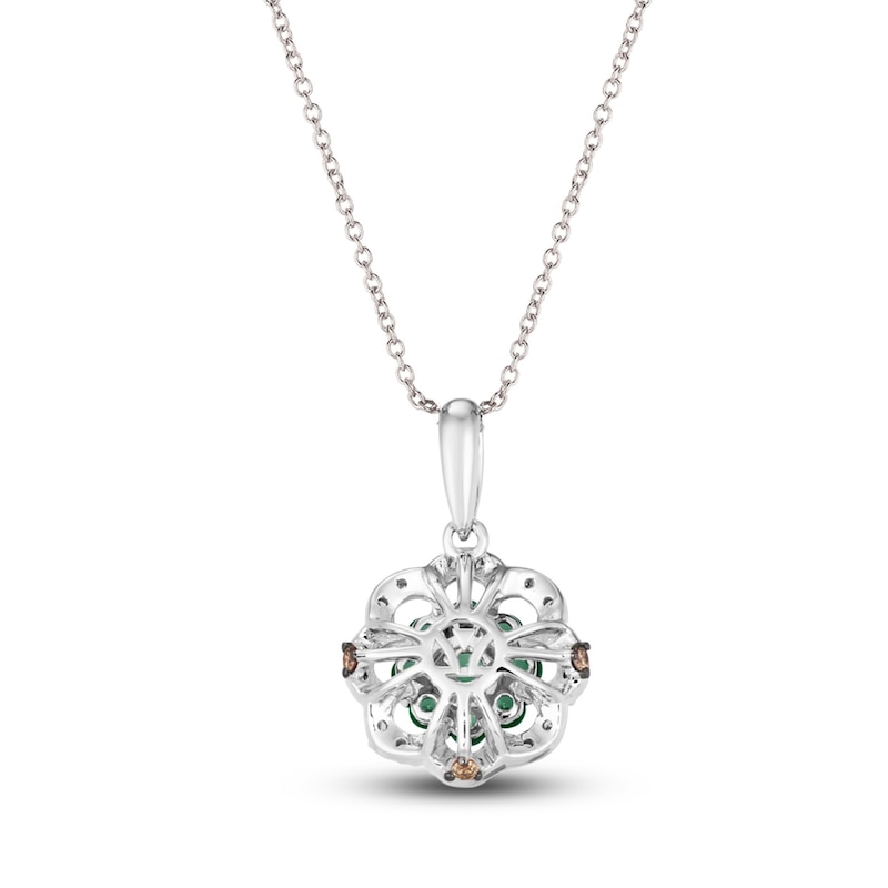Main Image 3 of Le Vian Emerald & Diamond Necklace 1/8 ct tw Diamonds 14K Vanilla Gold 18&quot;
