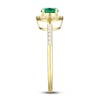 Thumbnail Image 2 of Emerald Ring 1/6 ct tw Diamonds 10K Yellow Gold
