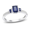 Thumbnail Image 1 of Blue Sapphire Ring 1/6 ct tw Diamonds 10K White Gold