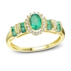 Thumbnail Image 1 of Emerald Ring 1/10 ct tw Diamonds 10K Yellow Gold