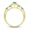 Thumbnail Image 3 of Emerald Ring 1/10 ct tw Diamonds 10K Yellow Gold