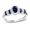 Thumbnail Image 1 of Blue Sapphire Ring 1/10 ct tw Diamonds 10K White Gold