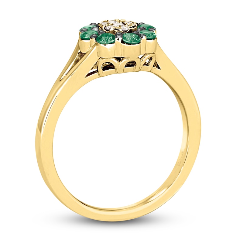 Main Image 3 of Le Vian Diamond & Emerald Ring 1/20 ct tw Diamonds 14K Honey Gold