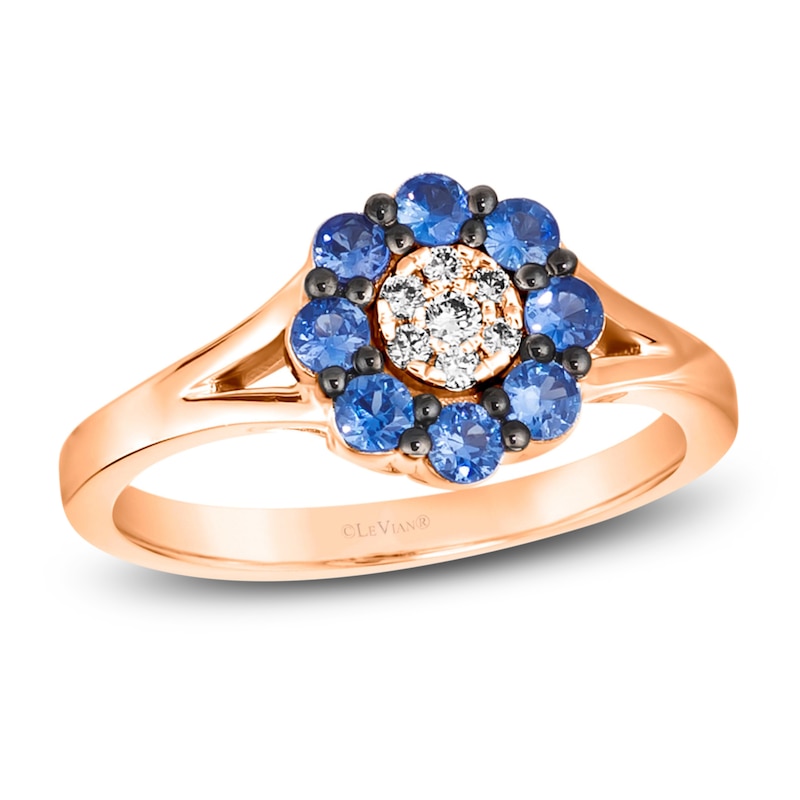 Main Image 1 of Le Vian Diamond & Sapphire Ring 1/20 ct tw Diamonds 14K Strawberry Gold