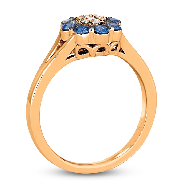 Main Image 3 of Le Vian Diamond & Sapphire Ring 1/20 ct tw Diamonds 14K Strawberry Gold