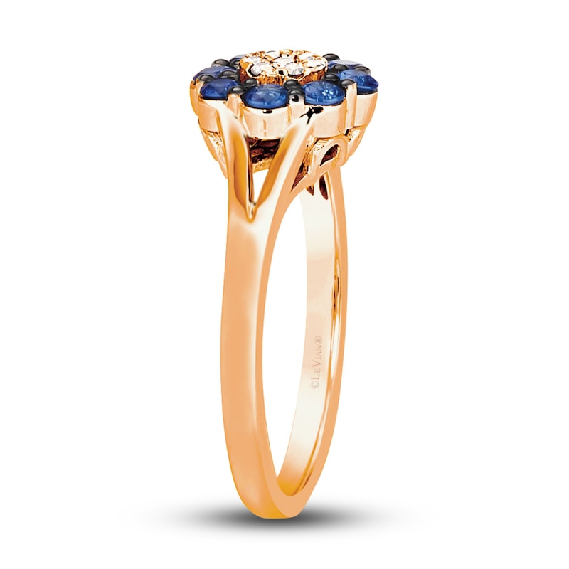 Main Image 4 of Le Vian Diamond & Sapphire Ring 1/20 ct tw Diamonds 14K Strawberry Gold