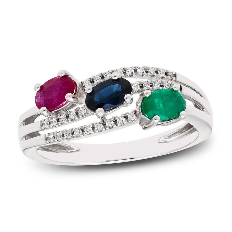 diamond ruby and emerald ring
