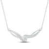 White Lab-Created Sapphire Necklace Sterling Silver 18"