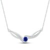 Thumbnail Image 1 of Blue & White Lab-Created Sapphire Necklace Sterling SIlver 18&quot;
