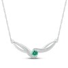 Thumbnail Image 0 of Lab-Created Emerald & White Lab-Created Sapphire Necklace Sterling Silver 18"