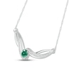 Thumbnail Image 1 of Lab-Created Emerald & White Lab-Created Sapphire Necklace Sterling Silver 18"