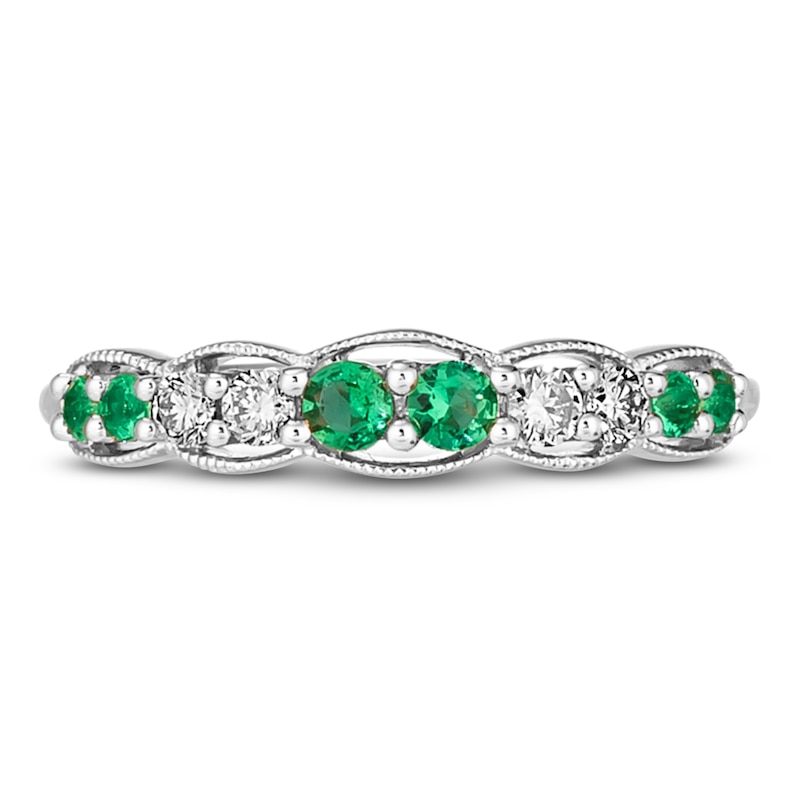 Main Image 2 of Le Vian Emerald & Diamond Stacking Ring 1/6 ct tw Diamonds 14K Vanilla Gold