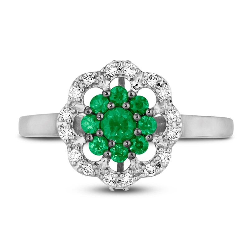 Le Vian Emerald & Diamond Ring 1/10 ct tw Diamonds 14K Vanilla Gold