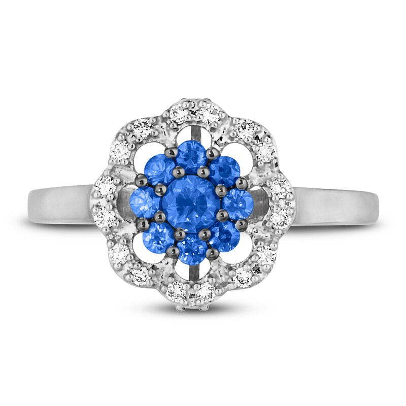 Main Image 2 of Le Vian Sapphire & Diamond Ring 1/10 ct tw Diamonds 14K Vanilla Gold