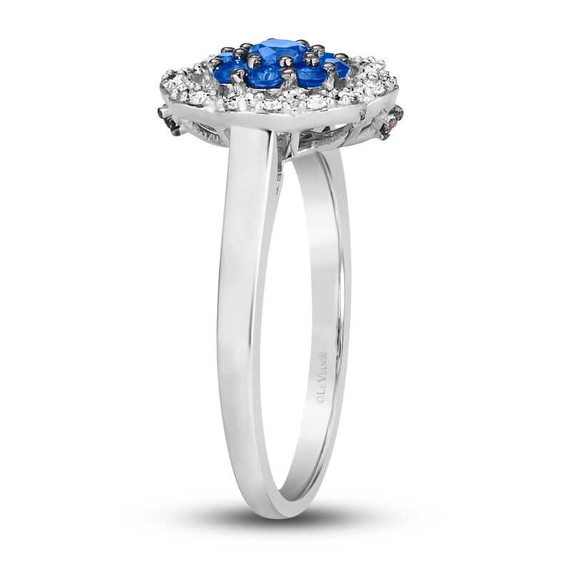 Main Image 4 of Le Vian Sapphire & Diamond Ring 1/10 ct tw Diamonds 14K Vanilla Gold