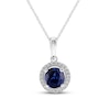 Thumbnail Image 1 of Blue Sapphire Necklace 1/15 ct tw Diamonds 10K White Gold 18&quot;