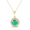Thumbnail Image 1 of Emerald Necklace 1/15 ct tw Diamonds 10K Yellow Gold 18&quot;