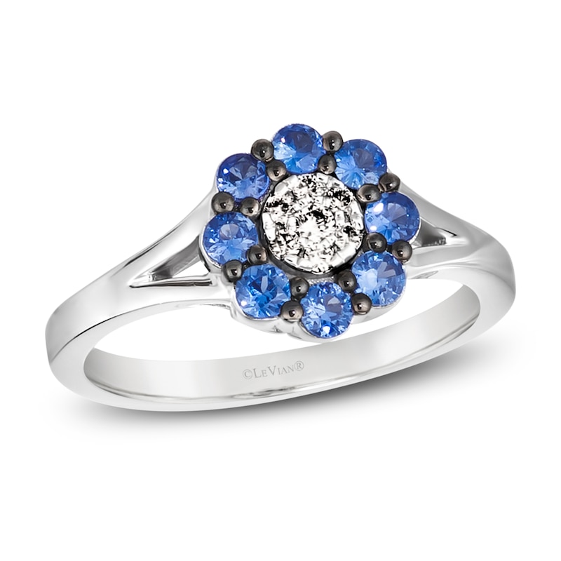 Le Vian Diamond & Sapphire Ring 1/20 ct tw Diamonds 14K Vanilla Gold with 360