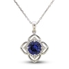 Thumbnail Image 1 of Blue & White Lab-Created Sapphire Necklace Sterling SIlver 18&quot;