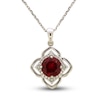 Thumbnail Image 0 of Lab-Created Ruby & White Lab-Created Sapphire Necklace Sterling Silver