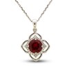 Thumbnail Image 1 of Lab-Created Ruby & White Lab-Created Sapphire Necklace Sterling Silver
