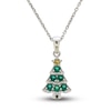 Thumbnail Image 0 of Citrine & Lab-Created Emerald Christmas Tree Necklace Sterling Silver 18"
