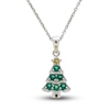 Thumbnail Image 1 of Citrine & Lab-Created Emerald Christmas Tree Necklace Sterling Silver 18&quot;