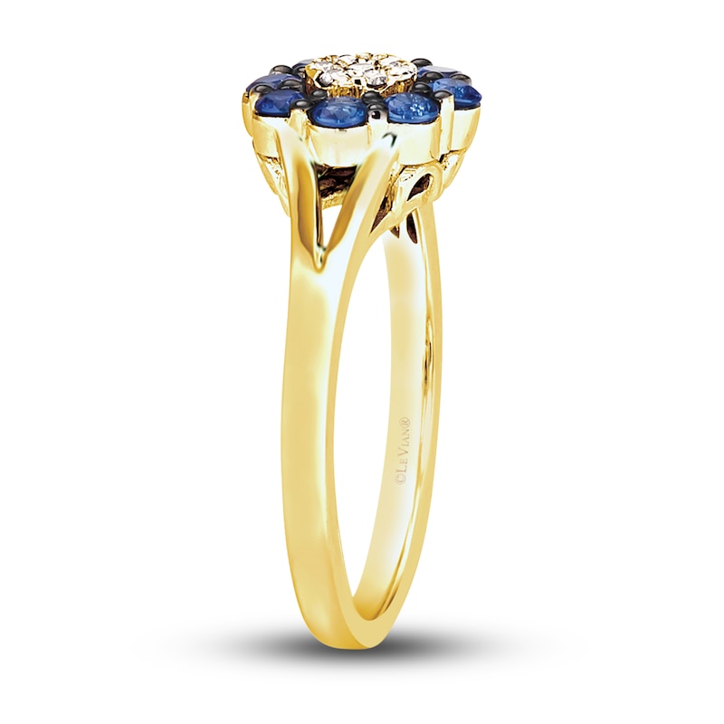 Main Image 4 of Le Vian Diamond & Sapphire Ring 1/20 ct tw Diamonds 14K Honey Gold