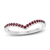 Thumbnail Image 1 of Lab-Created Ruby Chevron Ring Sterling Silver