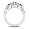 Thumbnail Image 2 of Blue/White Lab-Created Sapphire Ring Sterling Silver
