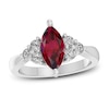 Thumbnail Image 1 of Lab-Created Ruby & White Lab-Created Sapphire Ring Sterling Silver