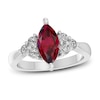 Thumbnail Image 0 of Lab-Created Ruby & White Lab-Created Sapphire Ring Sterling Silver