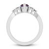 Thumbnail Image 2 of Lab-Created Ruby & White Lab-Created Sapphire Ring Sterling Silver
