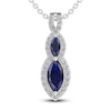 Thumbnail Image 1 of Blue/White Lab-Created Sapphire Necklace Sterling Silver 18&quot;
