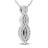 Thumbnail Image 2 of Blue/White Lab-Created Sapphire Necklace Sterling Silver 18"