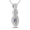 Thumbnail Image 3 of Blue/White Lab-Created Sapphire Necklace Sterling Silver 18&quot;