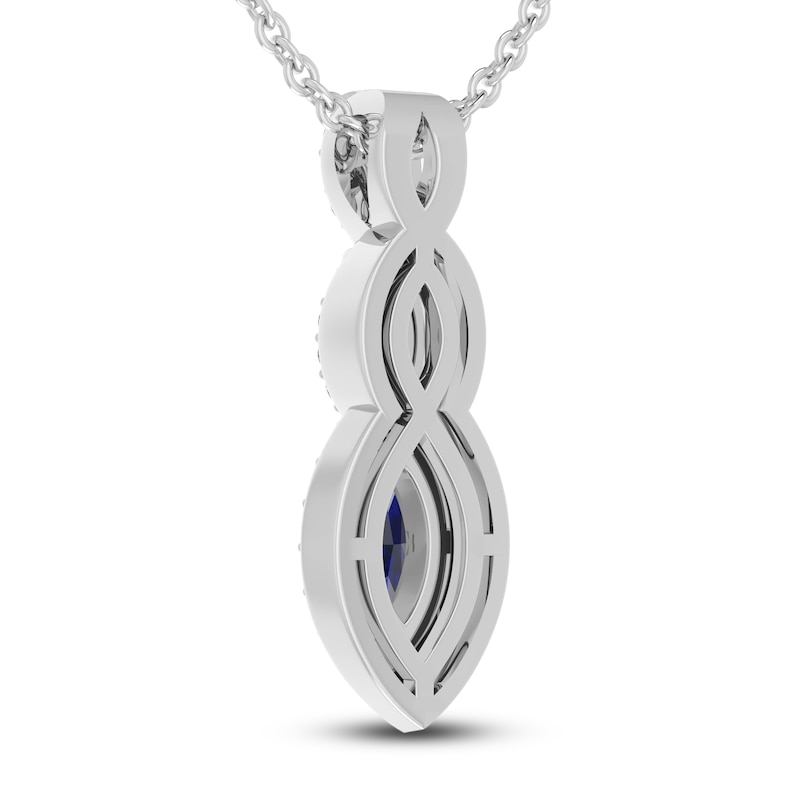 Main Image 3 of Blue/White Lab-Created Sapphire Necklace Sterling Silver 18&quot;