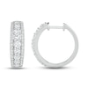 Thumbnail Image 2 of White Lab-Created Sapphire Hoop Earrings Sterling Silver