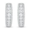 Thumbnail Image 3 of White Lab-Created Sapphire Hoop Earrings Sterling Silver