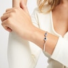 Thumbnail Image 1 of Blue/White Lab-Created Sapphire Bangle Cuff Bracelet Sterling Silver
