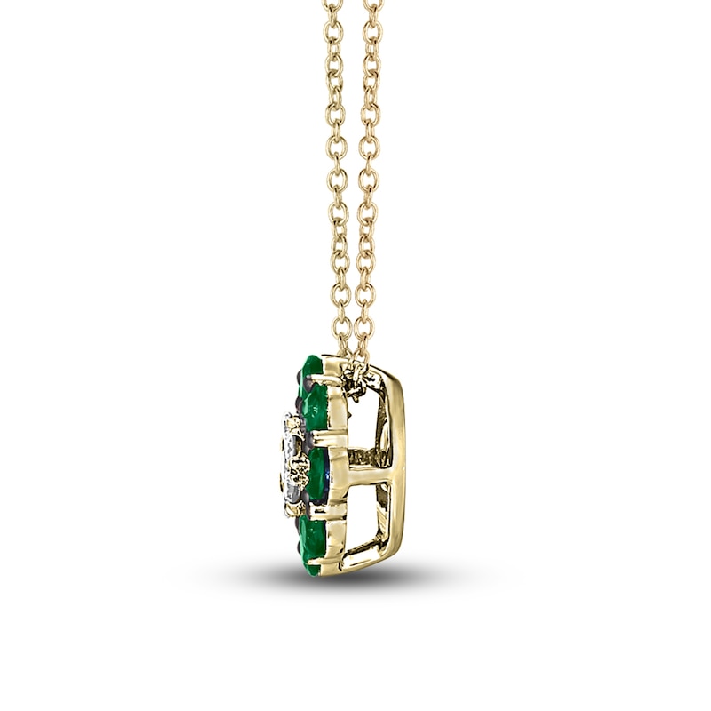 Main Image 2 of Le Vian Diamond & Emerald Necklace 1/15 ct tw Diamonds 14K Honey Gold