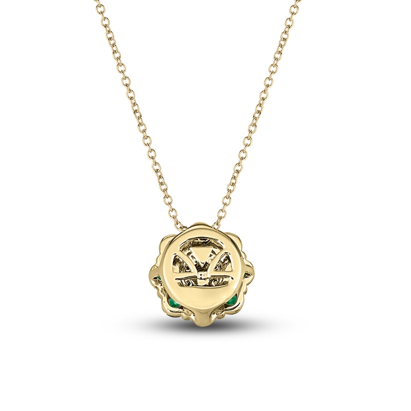 Main Image 3 of Le Vian Diamond & Emerald Necklace 1/15 ct tw Diamonds 14K Honey Gold