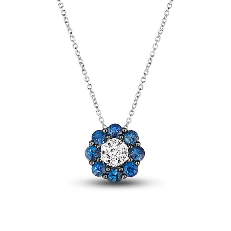 Main Image 1 of Le Vian Diamond & Sapphire Necklace 1/15 ct tw Diamonds 14K Vanilla Gold
