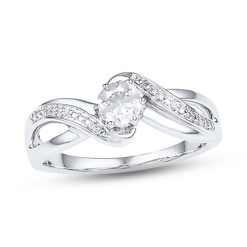 Main Image 1 of White Lab-Created Sapphire Ring Sterling Silver