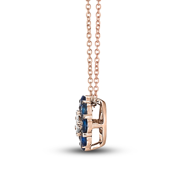 Le Vian Diamond & Sapphire Necklace 1/15 ct tw Diamonds 14K Strawberry Gold