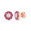 Le Vian Diamond & Ruby Stud Earrings 1/10 ct tw Diamonds 14K Strawberry Gold