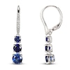 Thumbnail Image 1 of Blue/White Lab-Created Sapphire Three-Stone Drop Earrings Sterling Silver