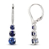 Thumbnail Image 2 of Blue/White Lab-Created Sapphire Three-Stone Drop Earrings Sterling Silver